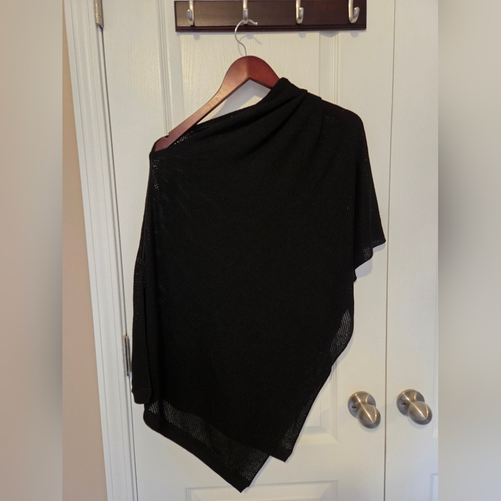 We Are Amma Black Knit Poncho Nursing Cover